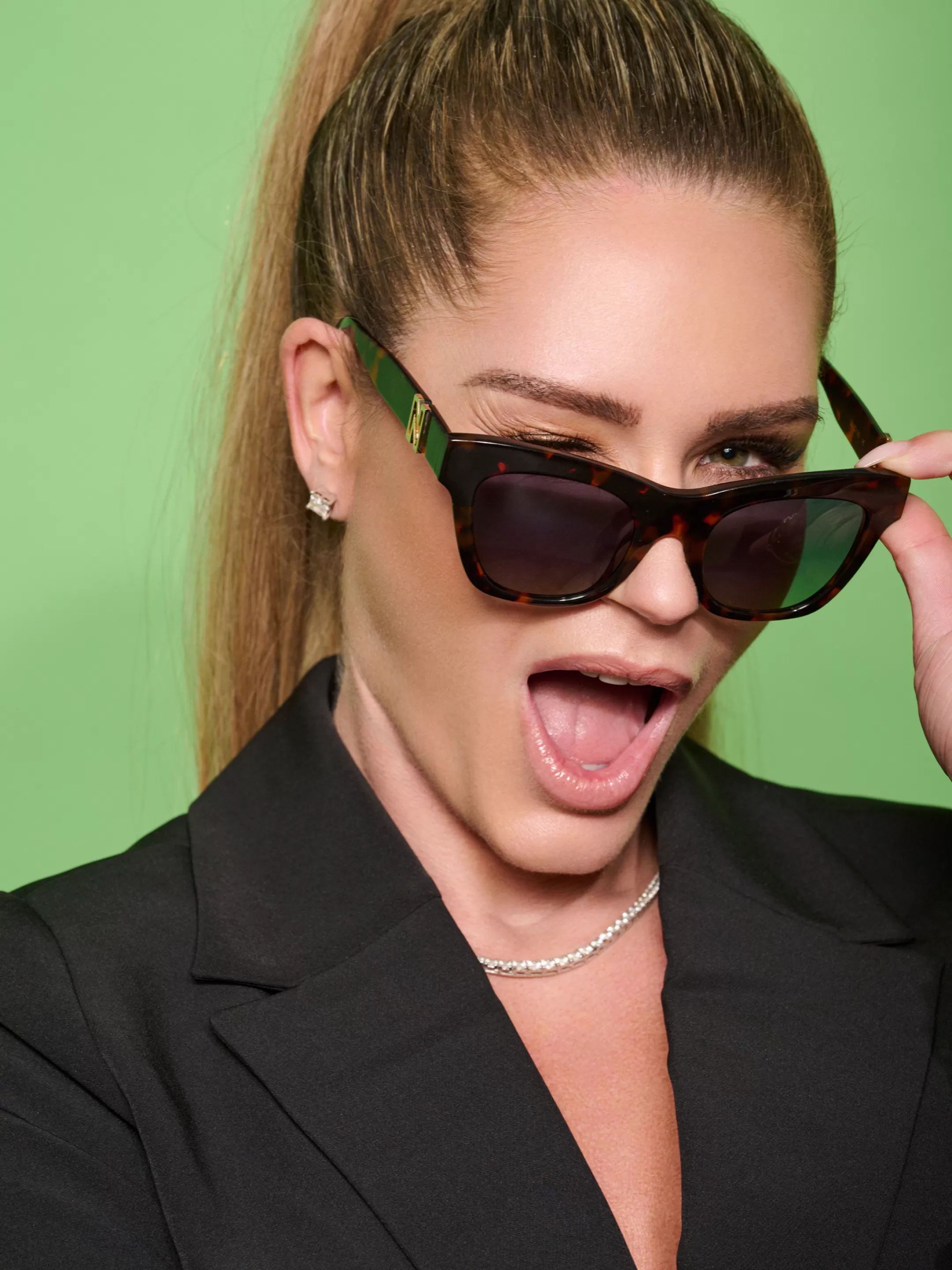 Hot GROVE CAT-EYE ZONNEBRIL MET ACETAAT MONTUUR Eyewear