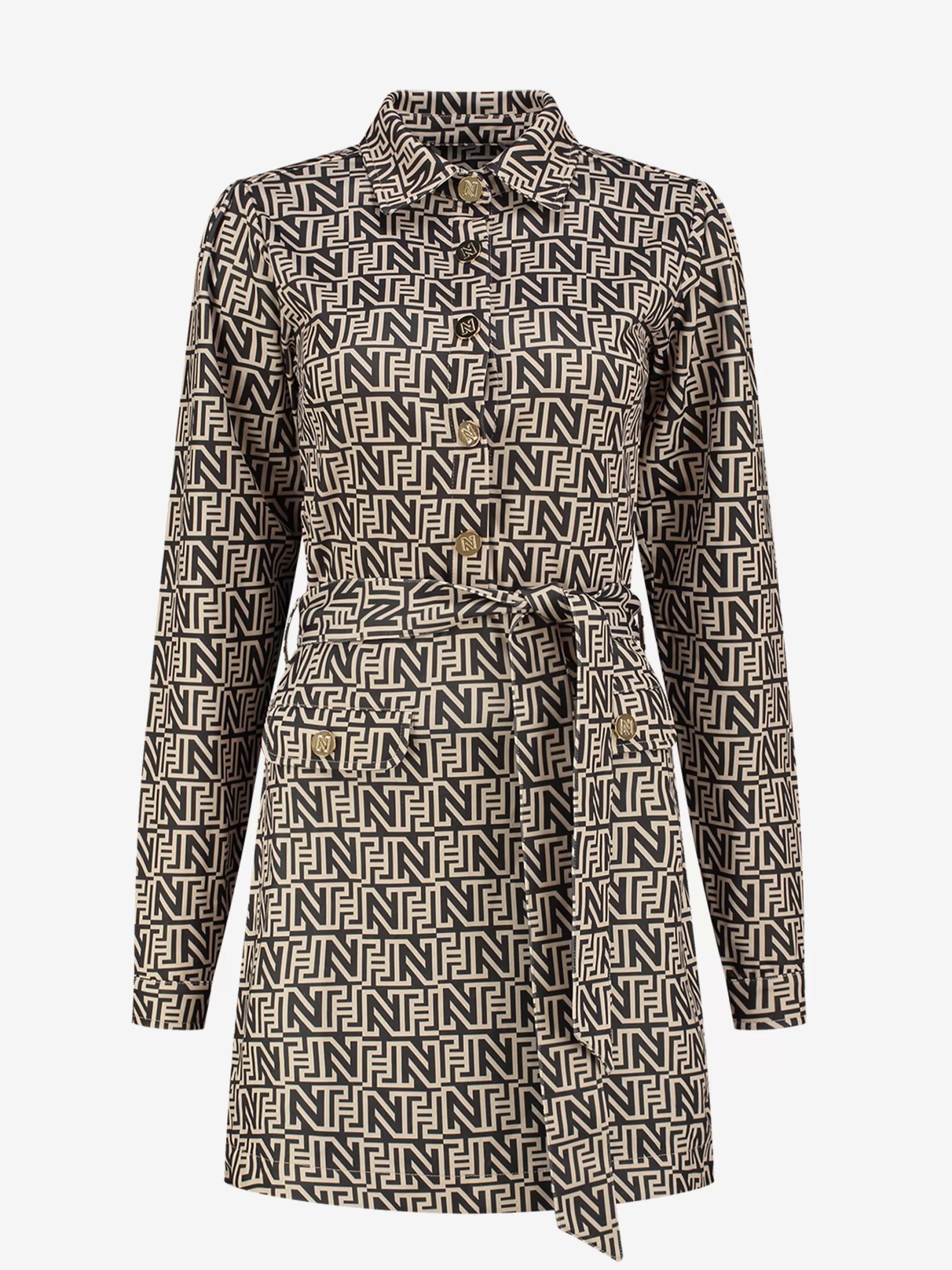 Best Monogram jurk met ceintuur Jurken