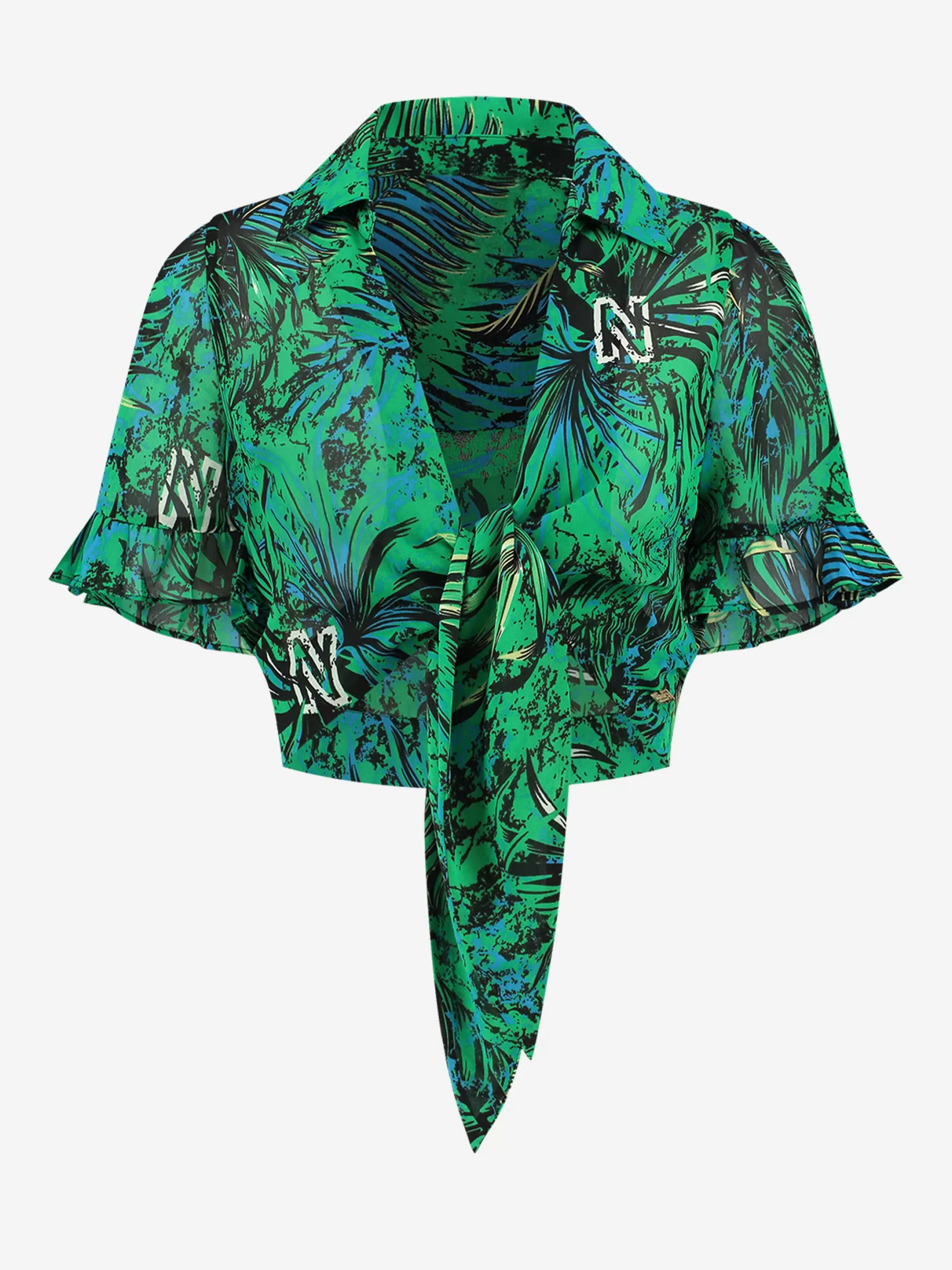 Best Sale SEMI-TRANSPARANTE GEKNOOPTE CROPPED TOP Blouses
